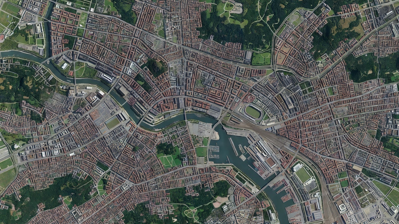 Aerial City Map Base