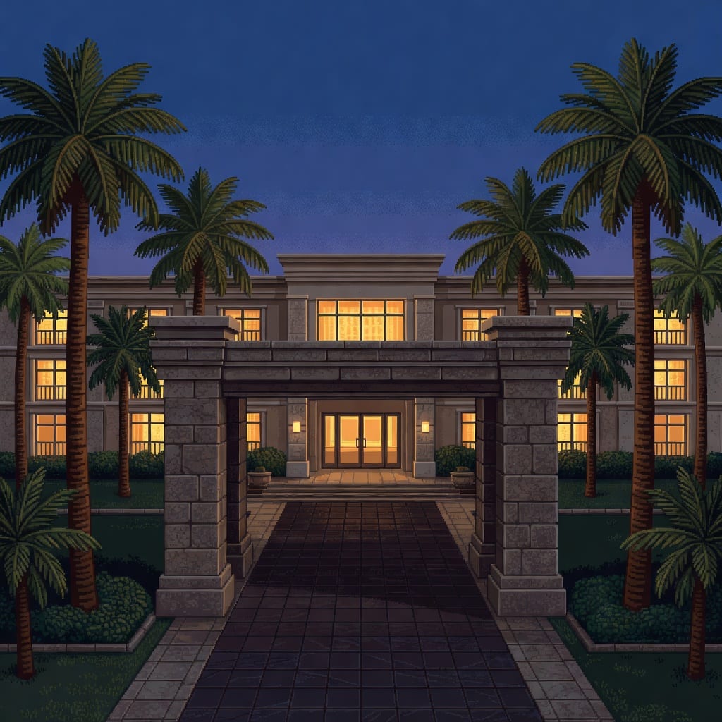 Pixel Art Hotel Background