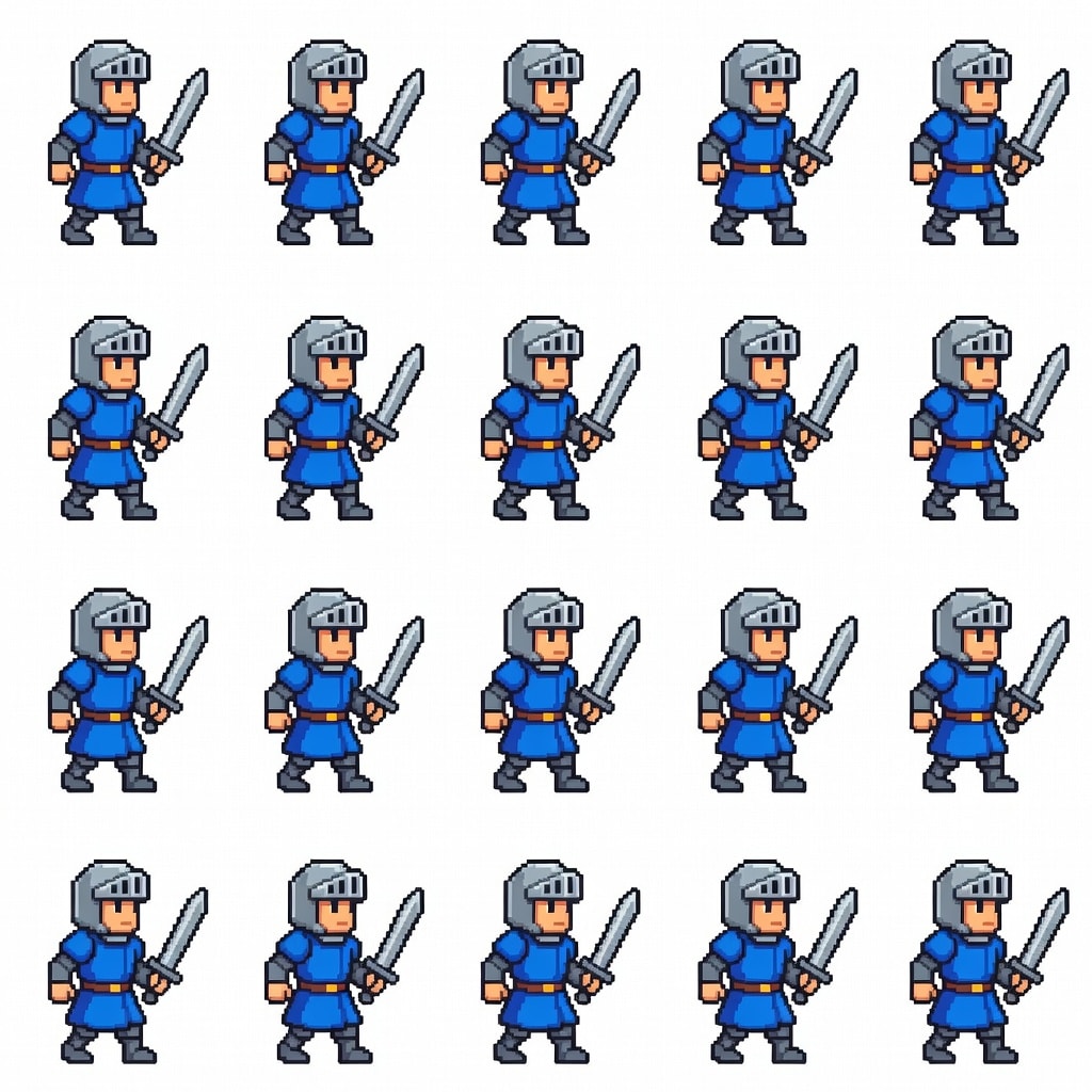 Medieval Knight - 4-Direction Walk Spritesheet