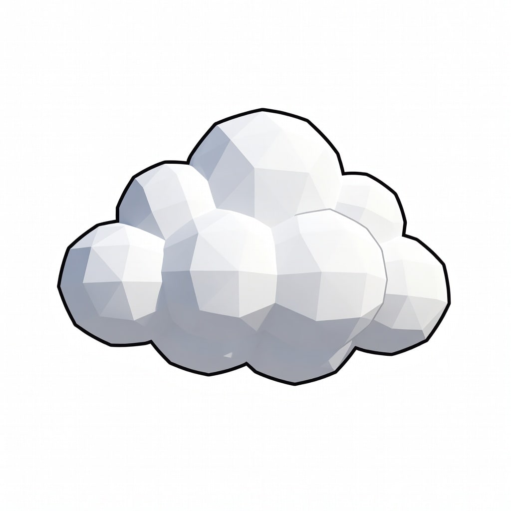 Cartoon Low-Poly Cloud Concept