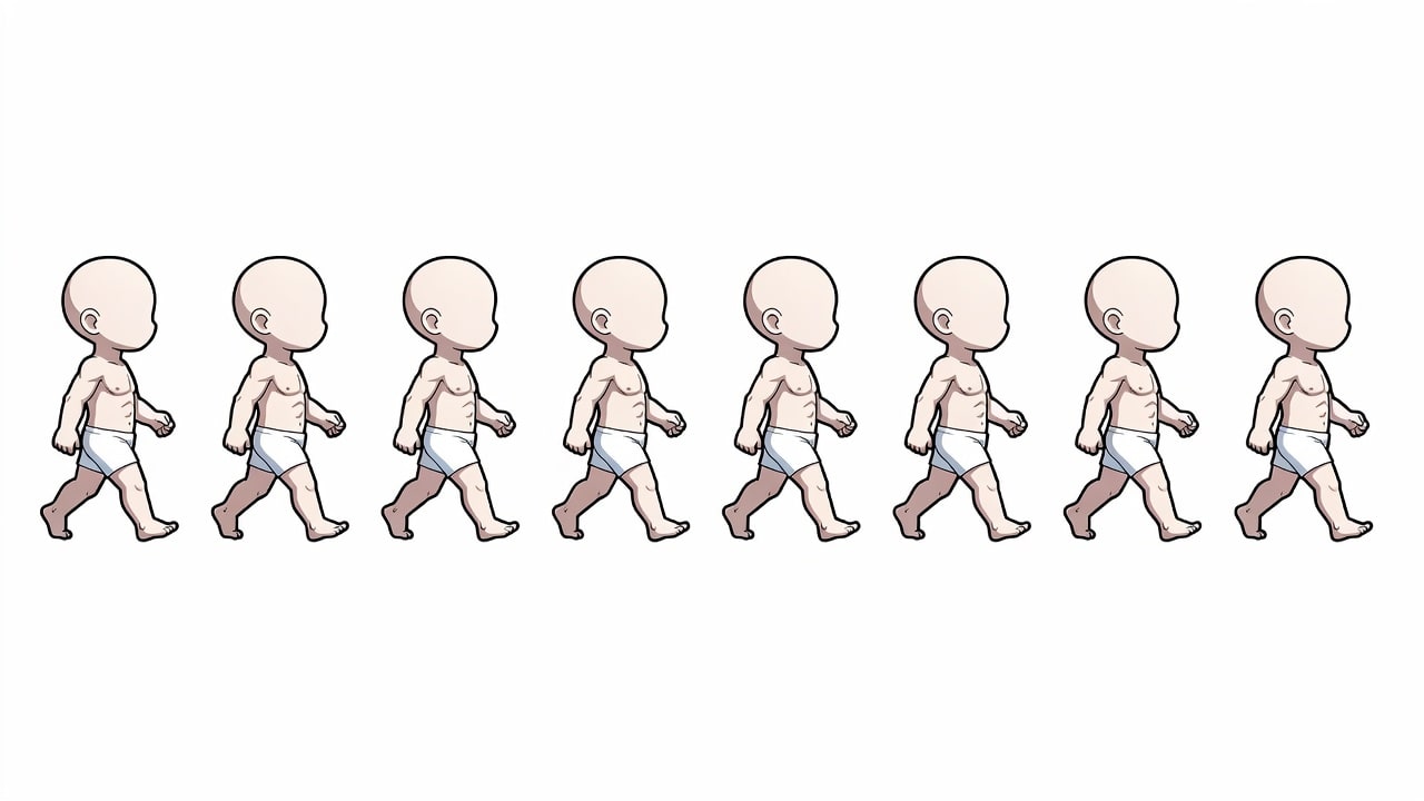 Male Walk Cycle Sprite Sheet