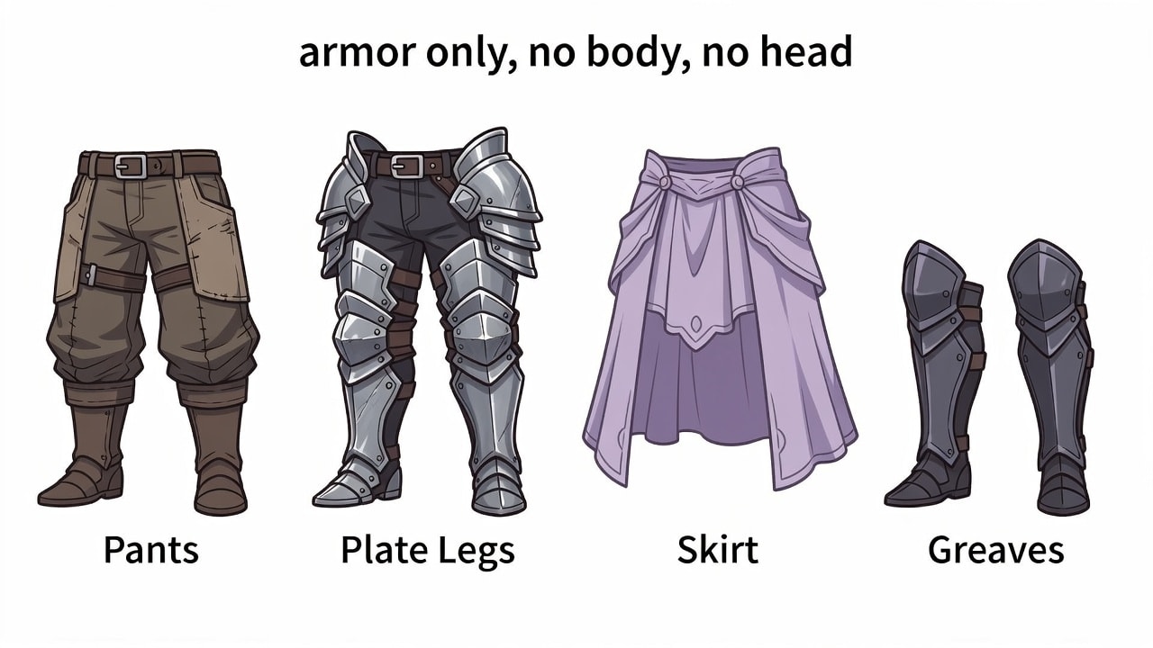 Armor Bottoms Paperdoll Set