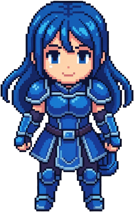 Blue Adventurer Top-Down Sprite