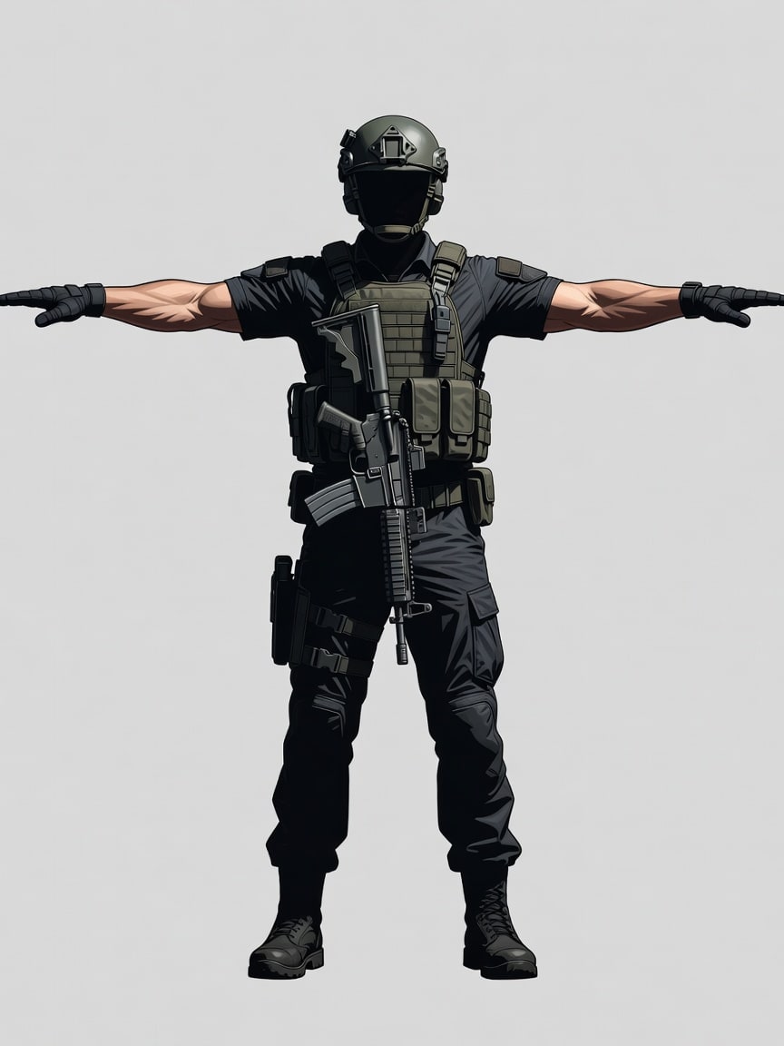 Military Guard Enemy Character Concept