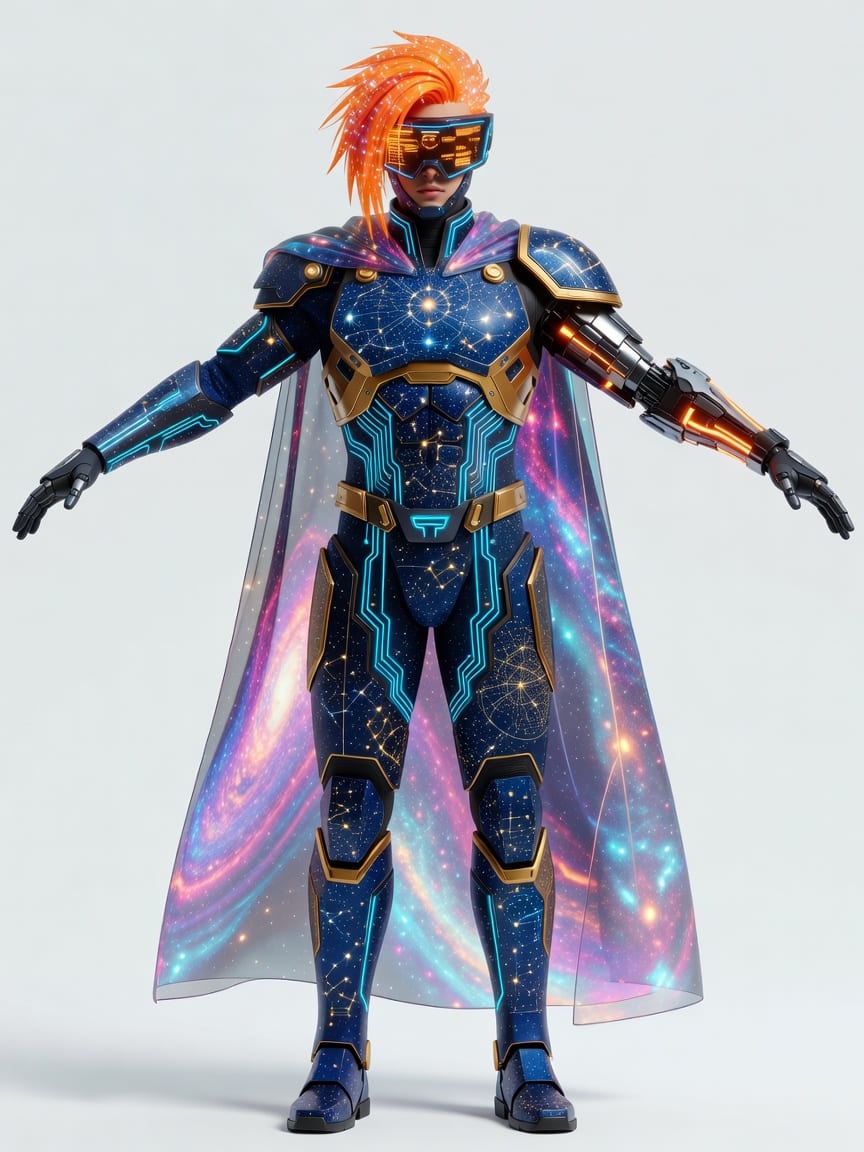Celestial Cyberpunk Hero - Orange Hair (2 / 2)