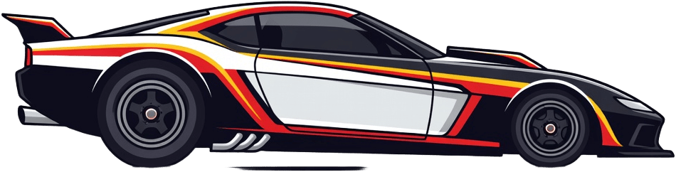 Drag Racer Car Side View