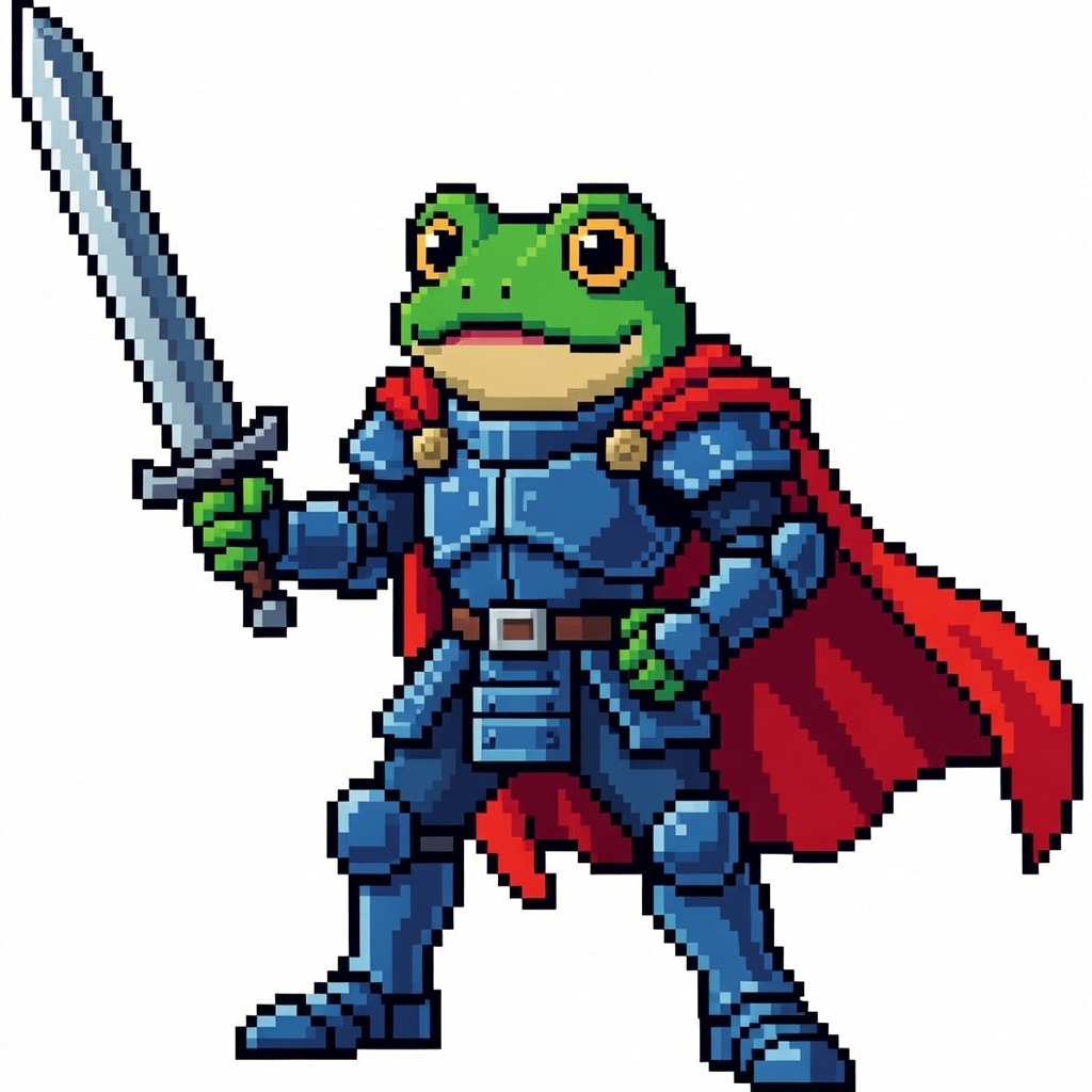 Chrono Trigger Frog Knight Pixel Art (2 / 4)