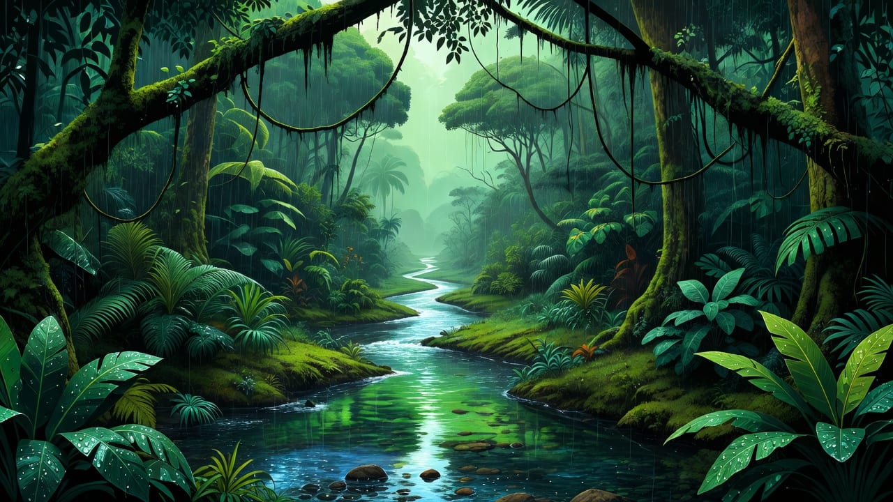 Jungle Stream Background