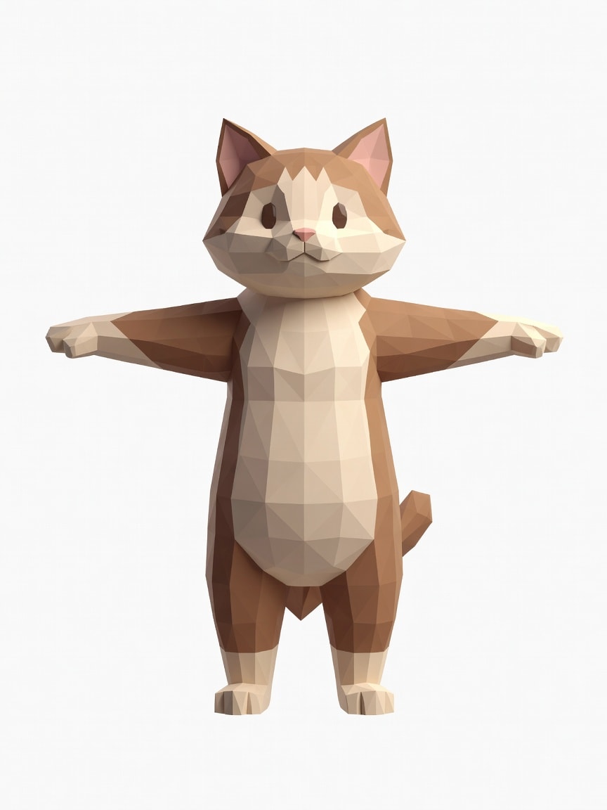 Bipedal Cozy Cat T-Pose Concept (2 / 2)
