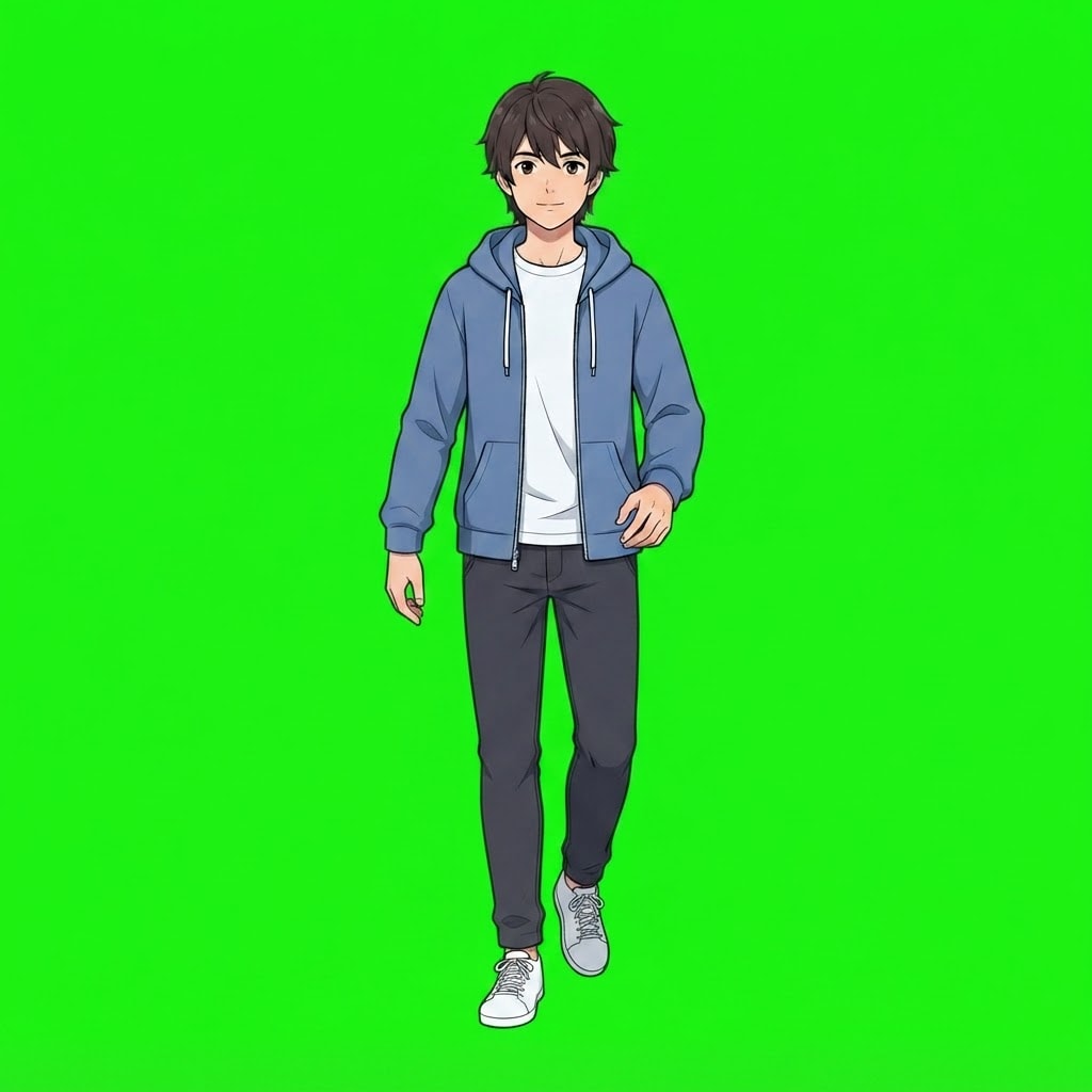 Image: Full body character illustration, EXACT same chara