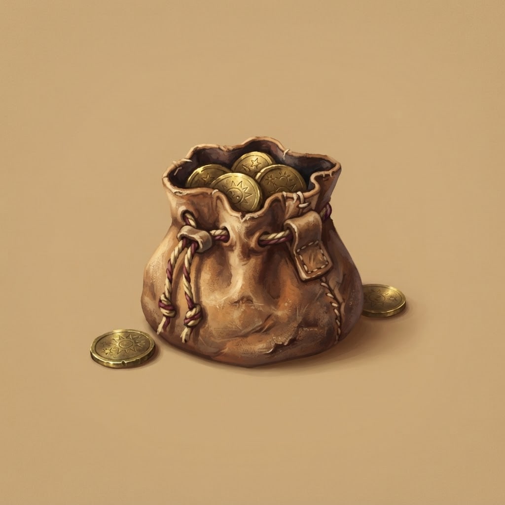 Image: Painted fantasy video-game inventory item art, sem