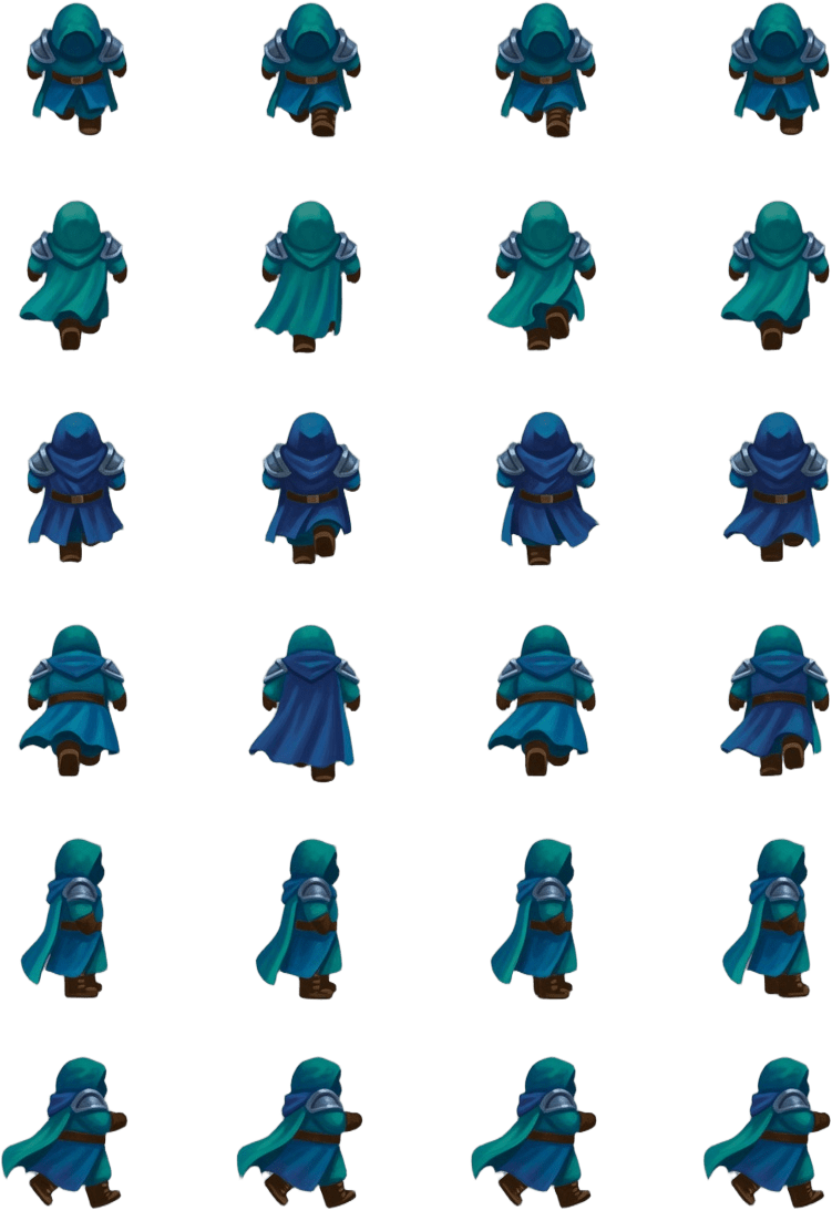 Top-Down Fantasy Champion Sprite Sheet
