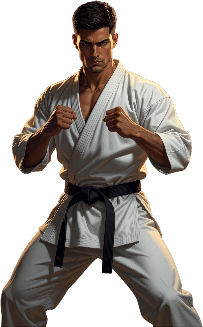 White-Gi Karate Fighter Key Art