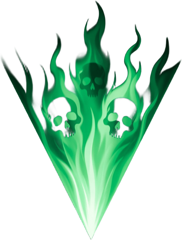 Necroflame Cone V1 - Emerald Skull Flame
