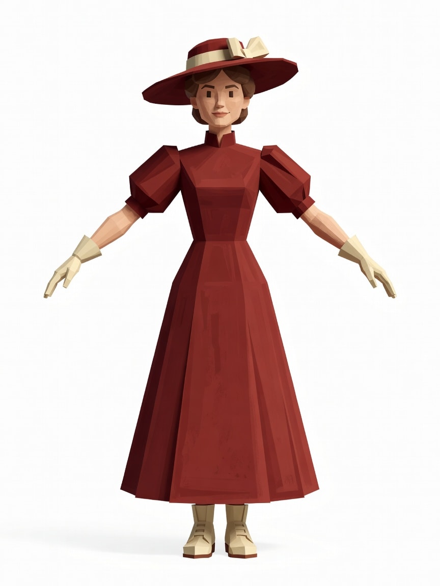 Elegant Lady with Large Hat - Concept