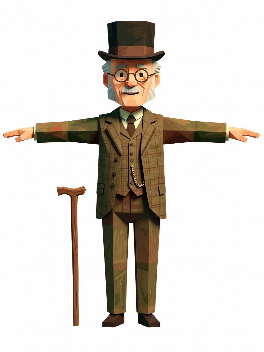 Elderly Gentleman with Cane - Concept