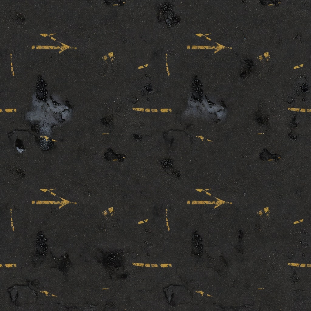 Stained Asphalt Road Texture