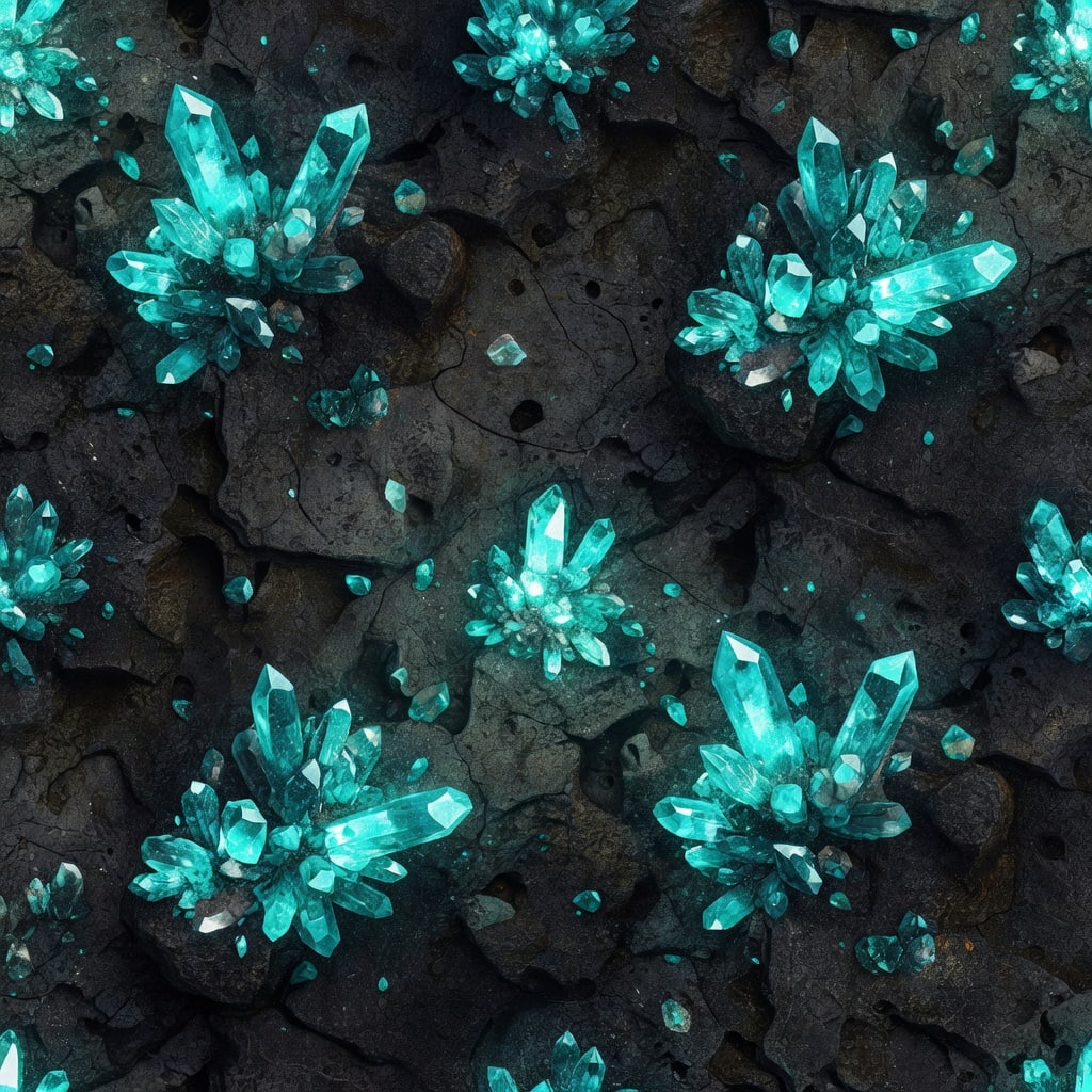 crystal_prop - Embedded Cyan Crystal Clusters