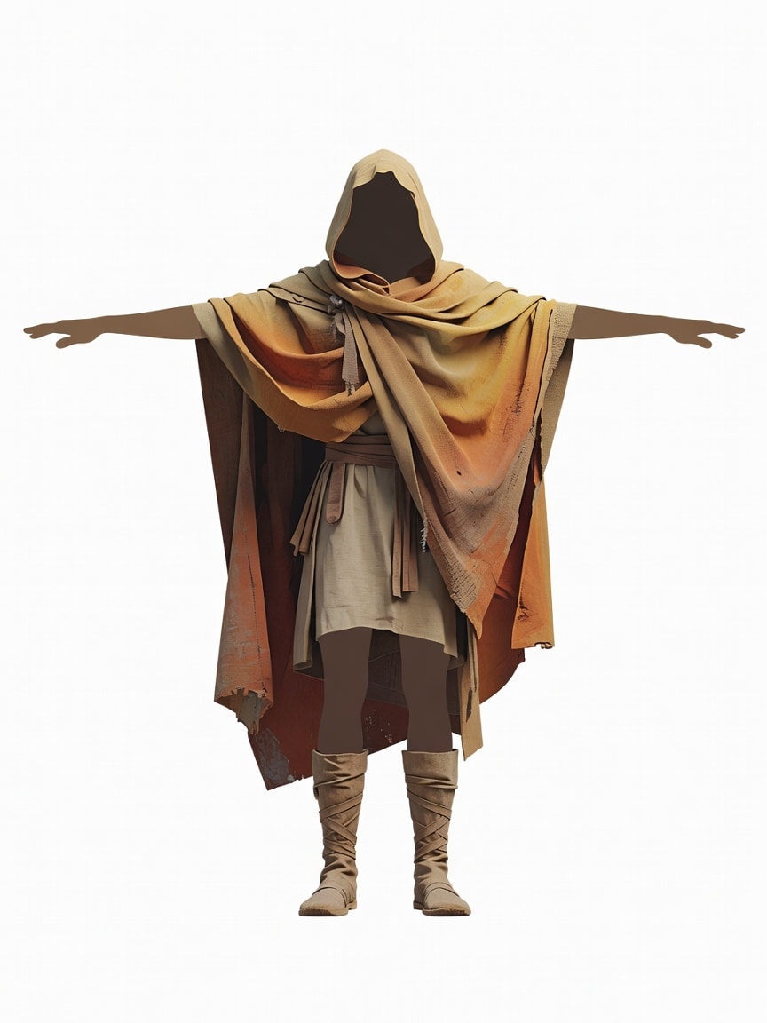 Cloaked Traveler T-Pose Concept