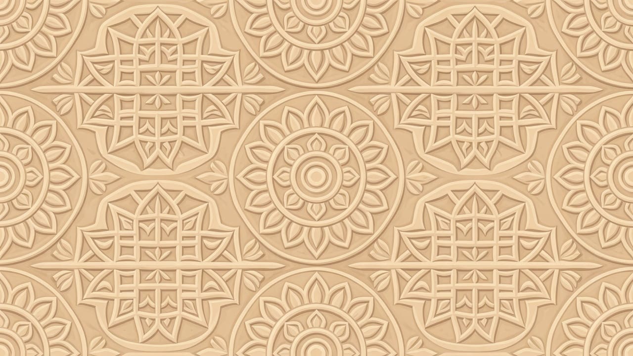 Darsatian Platform Tile - Carved Sandstone