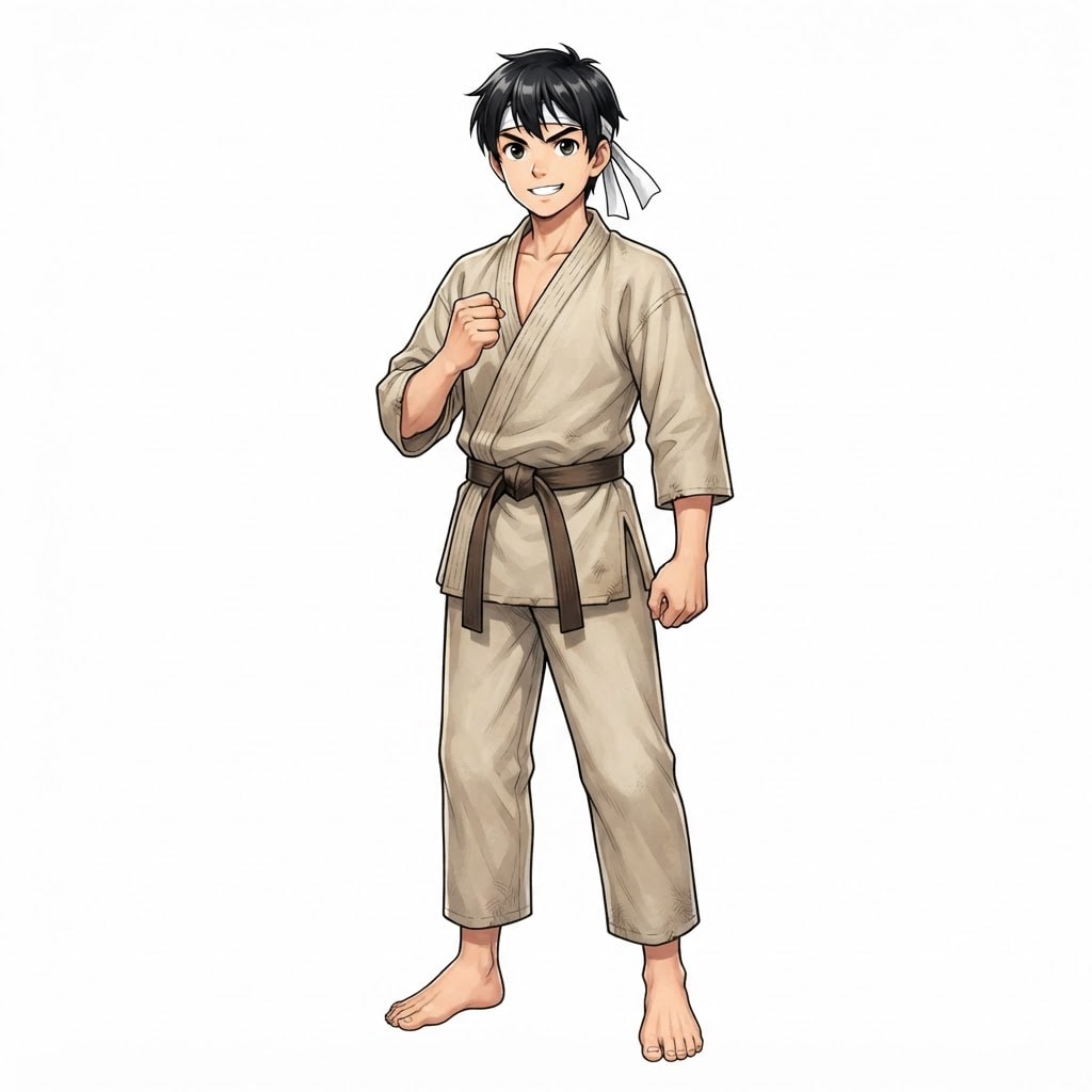 Image: Anime training sparring partner facing the camera