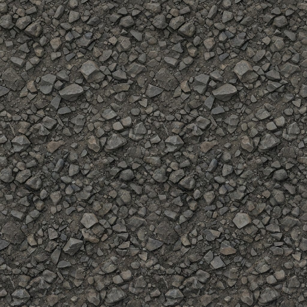 Image: weathered basalt scree and shattered volcanic rubb