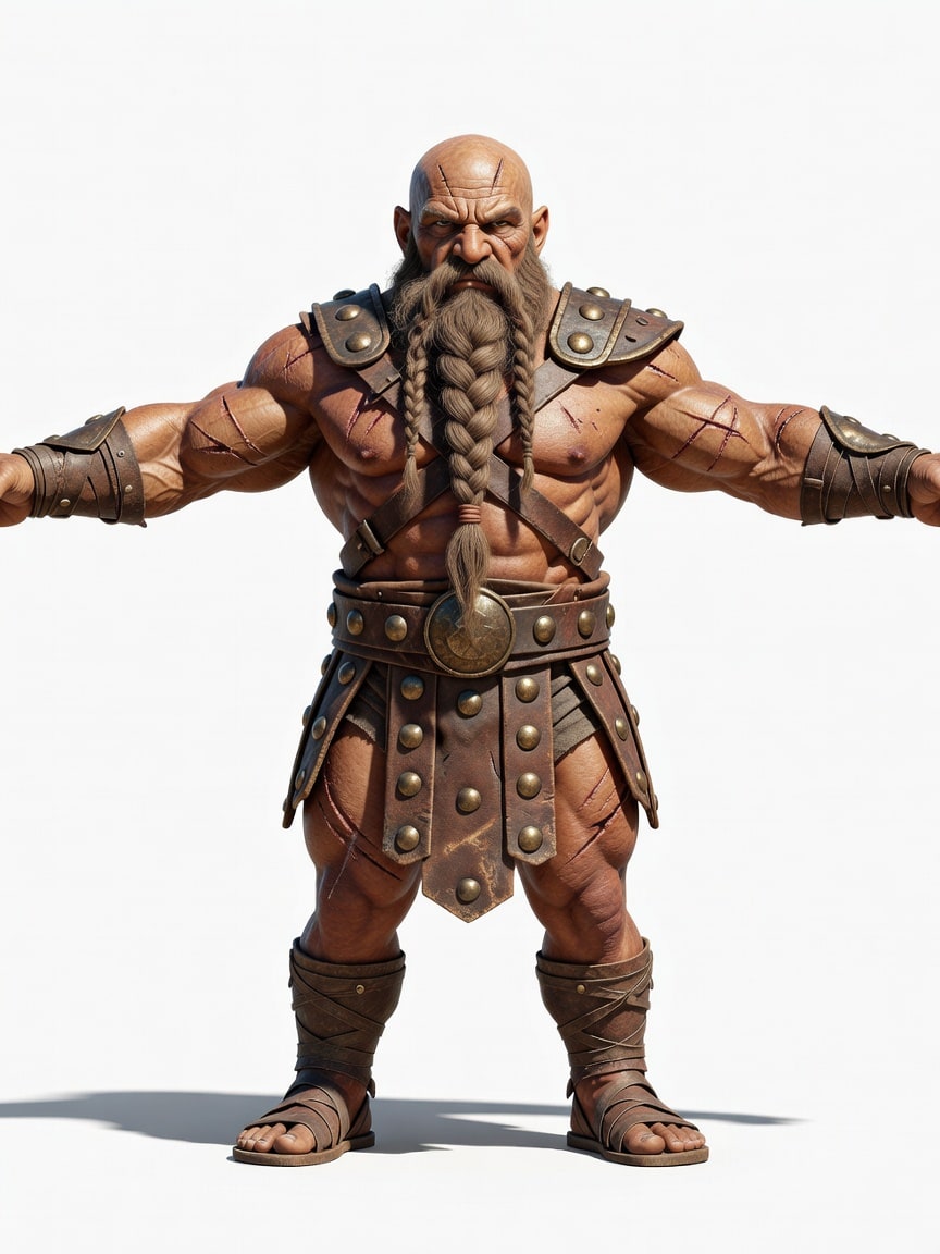 Dwarf Gladiator T-Pose Concept