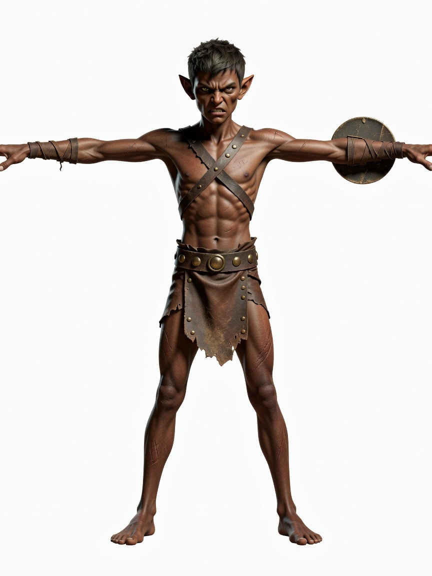 Halfling Gladiator T-Pose Concept