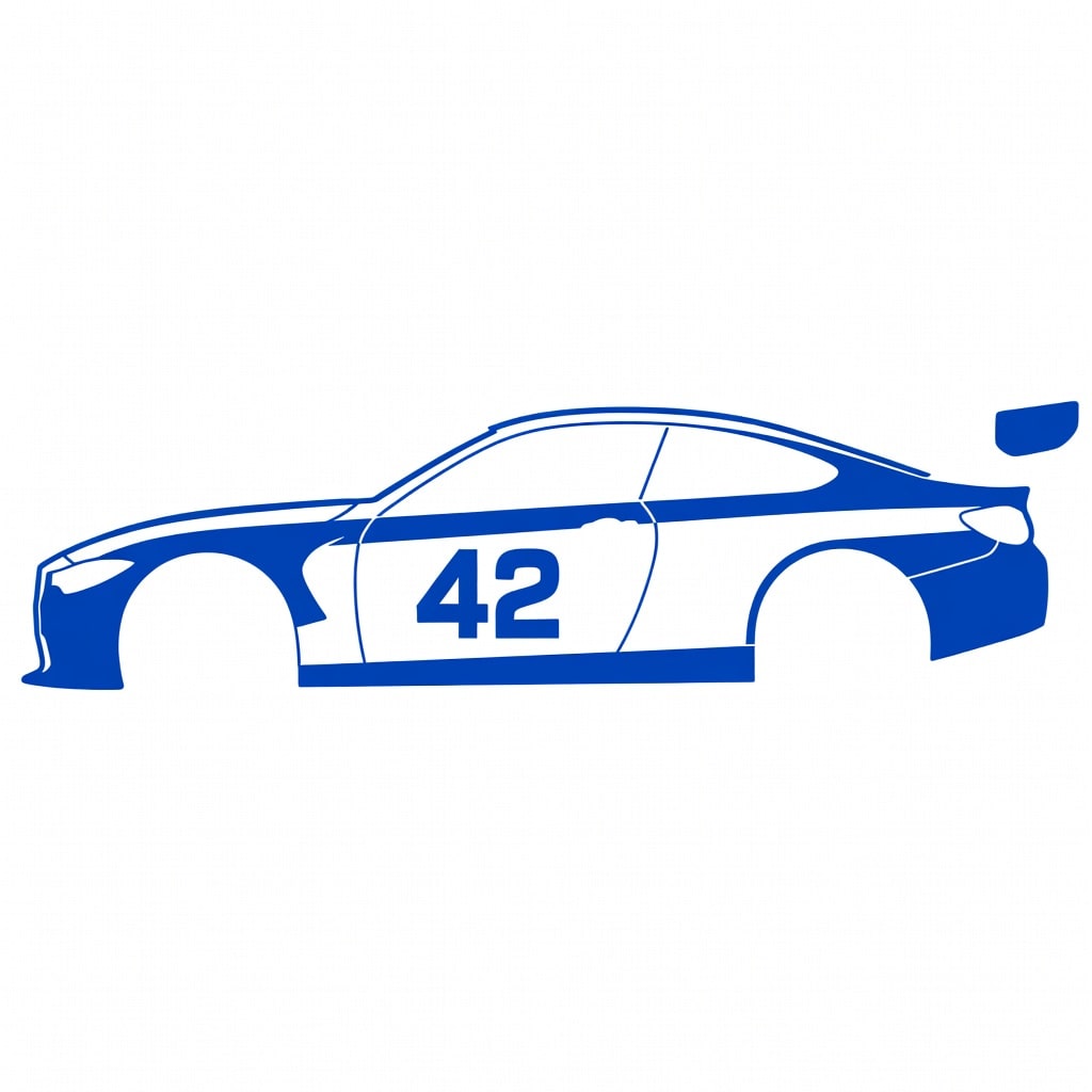 BMW M4 GT3 Road Livery 2 - White Blue Stripes 42