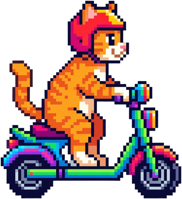 Cat on Scooter - Player Sprite