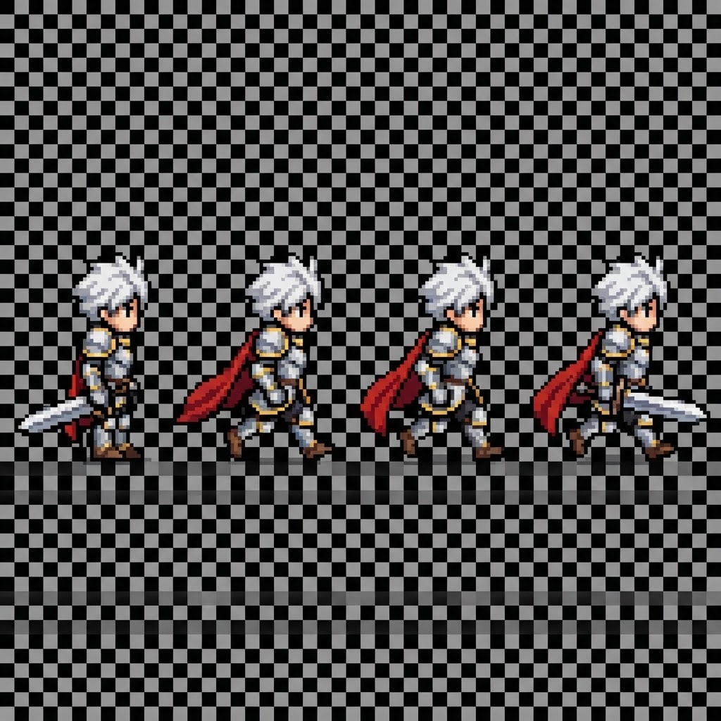 Image: Horizontal spritesheet, exactly 4 equal frames sid