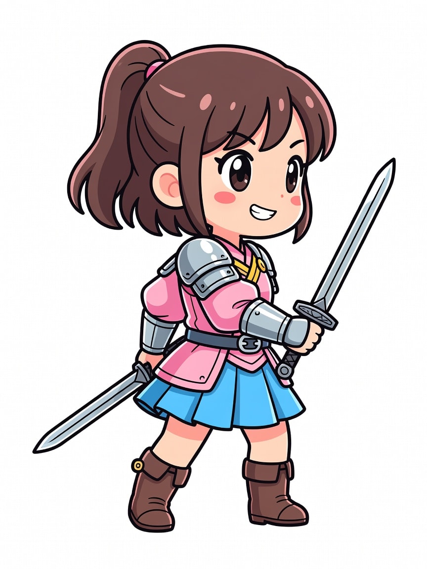 Cute Anime Girl Swordsman