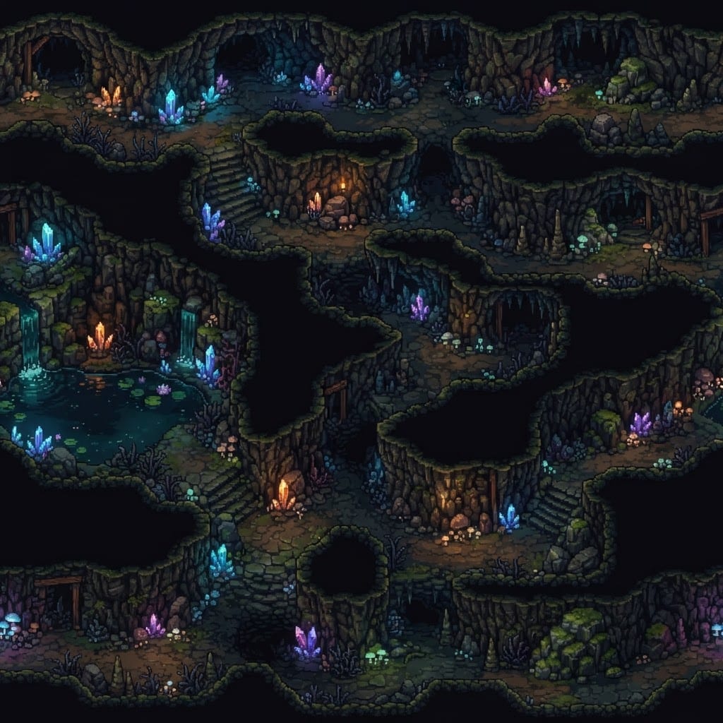 Pixel-art-32bit Underground Game Background (2)