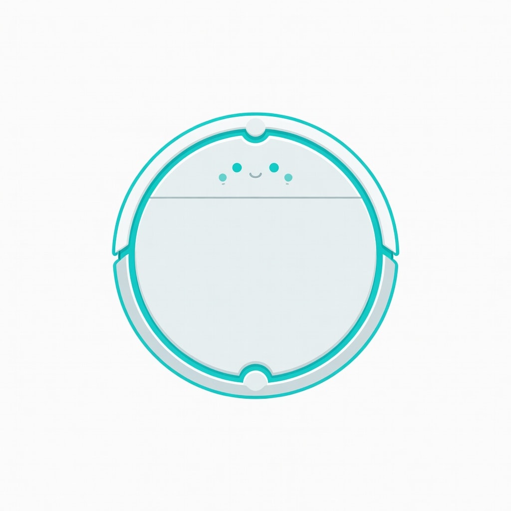 Cartoon Robot Vacuum Top-Down