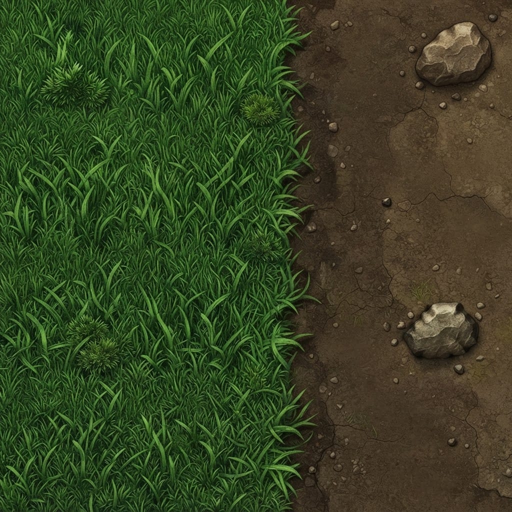 Image: This is a top-down RPG game ground tile (grass and