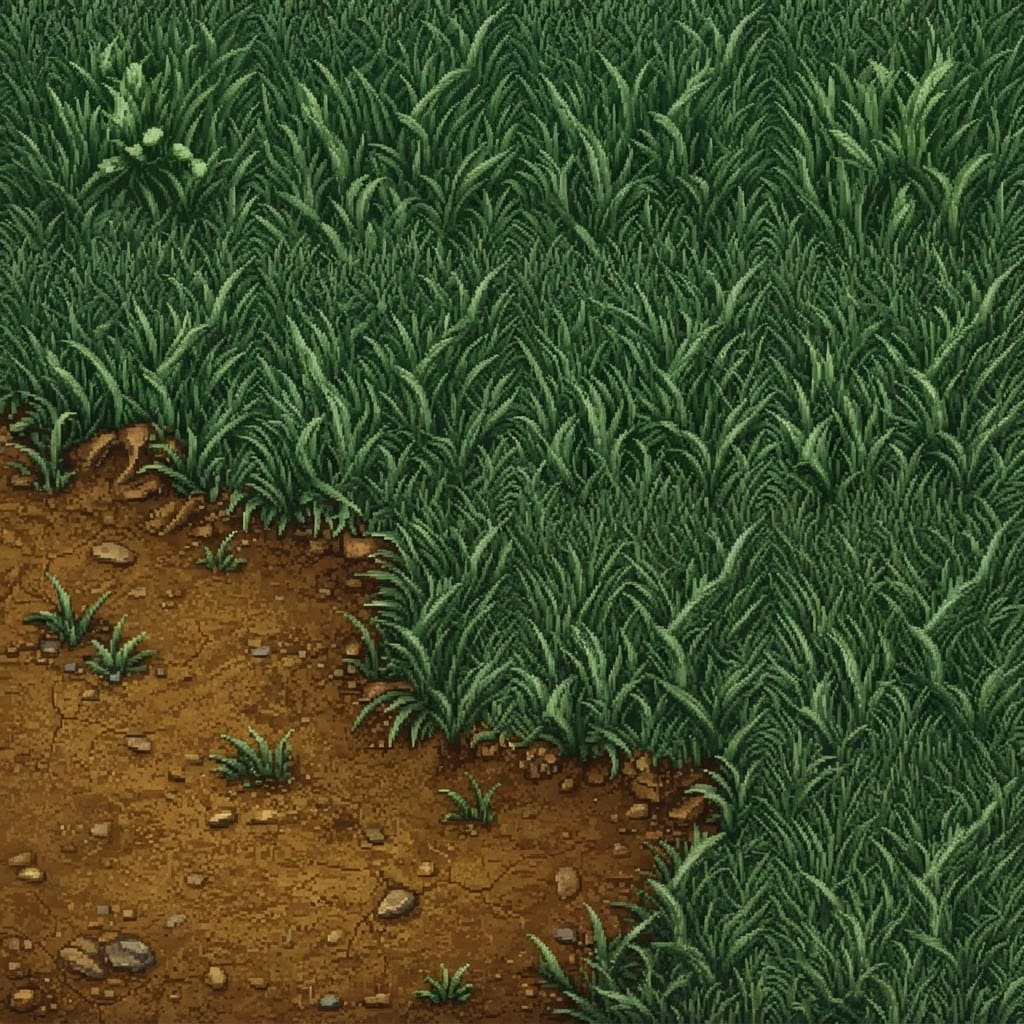 Image: This is a top-down RPG game ground tile (grass and