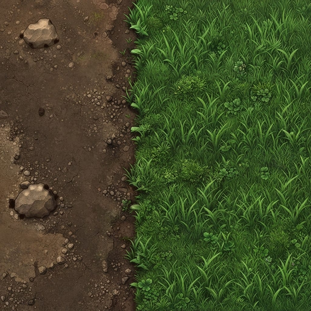 Image: This is a top-down RPG game ground tile (grass and