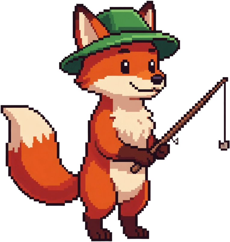 Red Fox Fishing Character