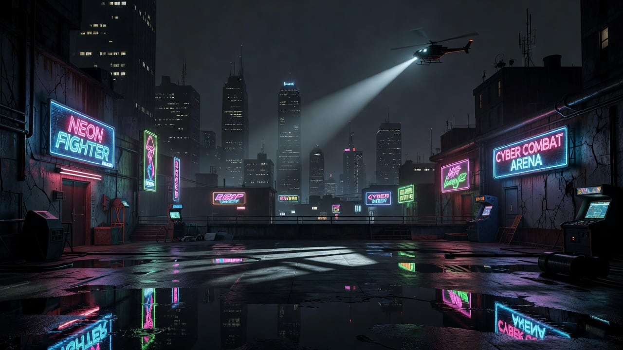 Neon Rooftop Stage