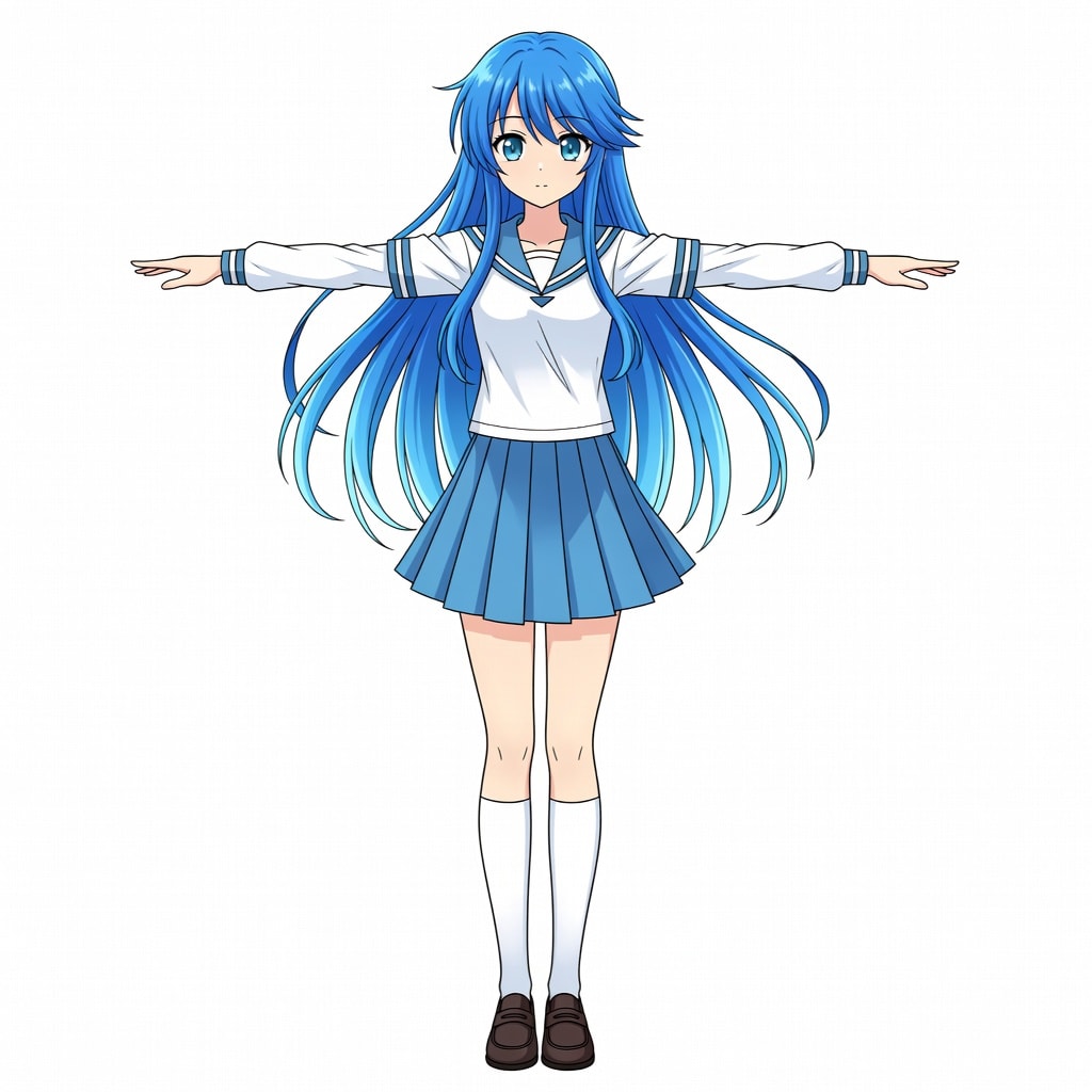 Blue-Haired Anime Girl Concept (1 / 2)