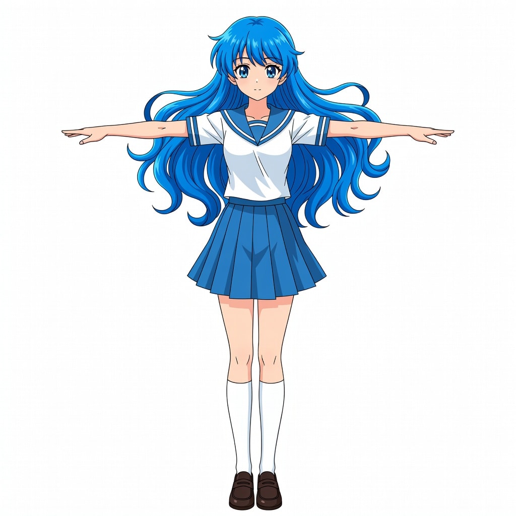 Blue-Haired Anime Girl Concept (2 / 2)