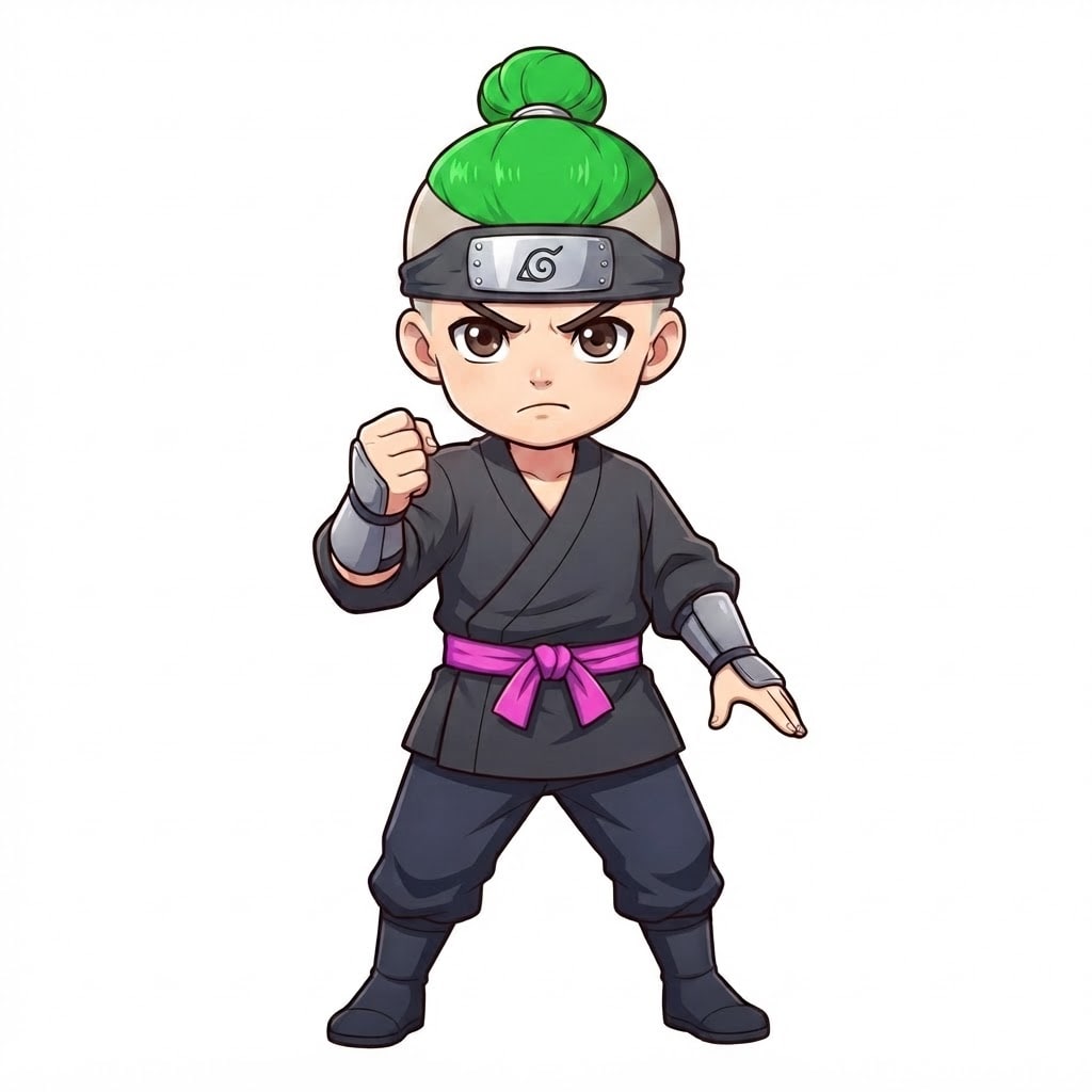 Image: Same chibi ninja character, same pose, same propor