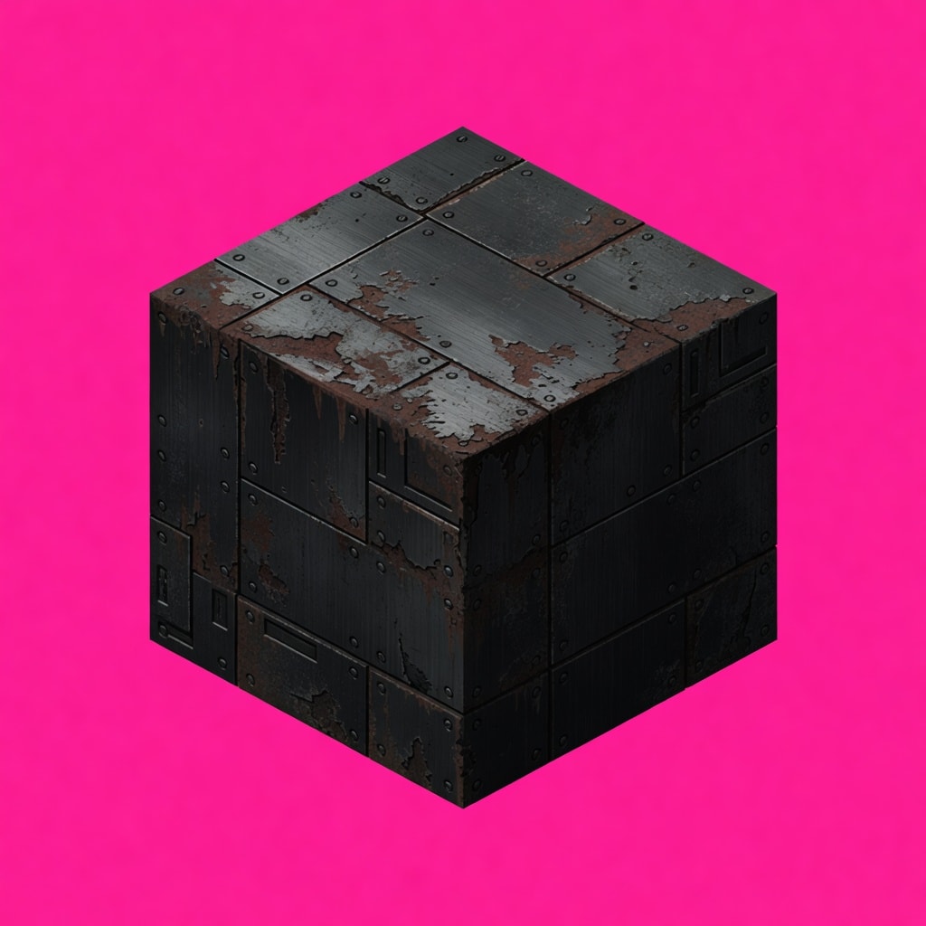 AST - Brushed Metal Panel Cube