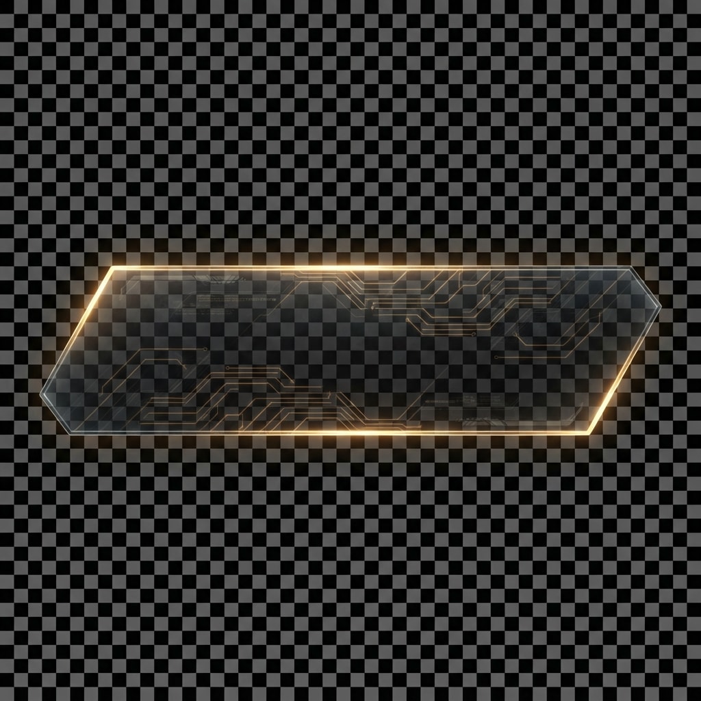 Image: A sleek futuristic sci-fi game UI menu button plat