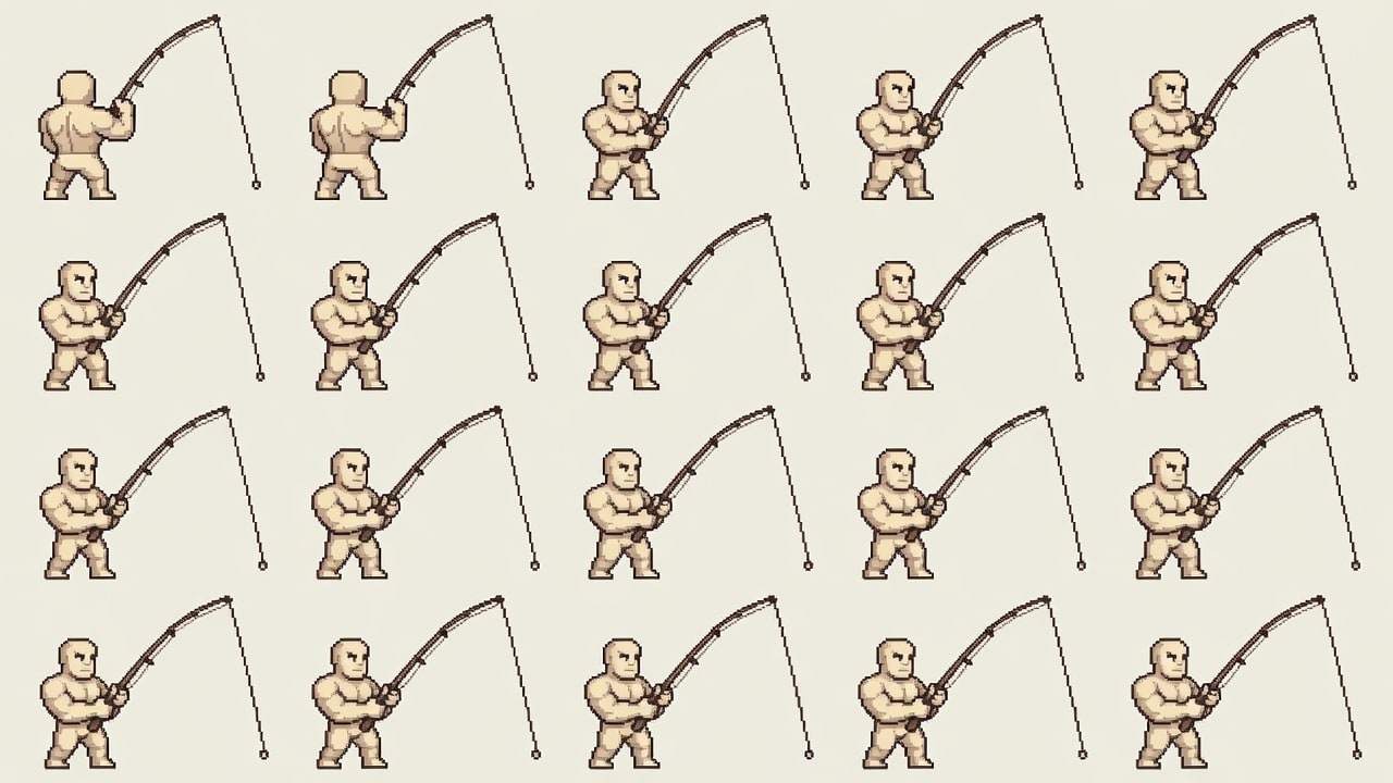 Fishing Character Fish Cast Spritesheet