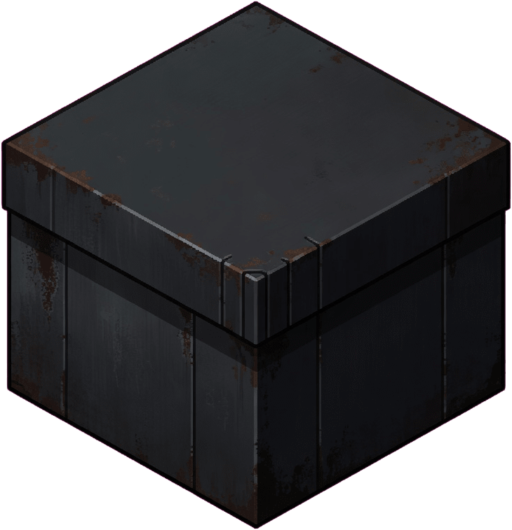 Isometric Gunmetal Cube