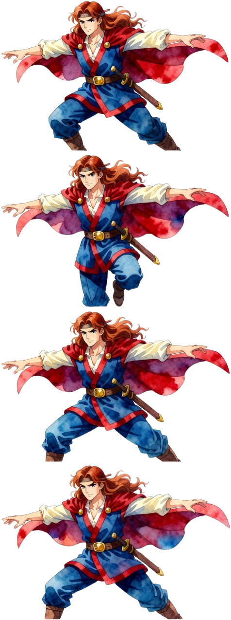 Watercolor Hero Walk Frames 5-8 (3 / 4)