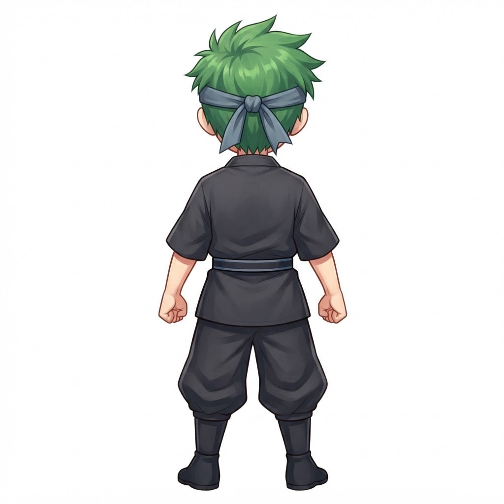 Image: This exact chibi ninja BOY seen from BEHIND (back