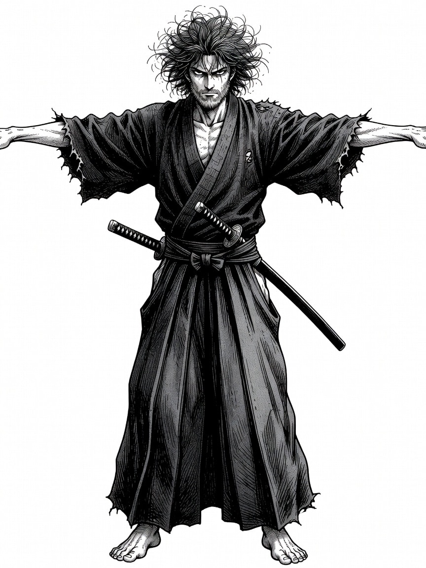 Musashi Miyamoto - Vagabond T-pose Concept (2 / 3)