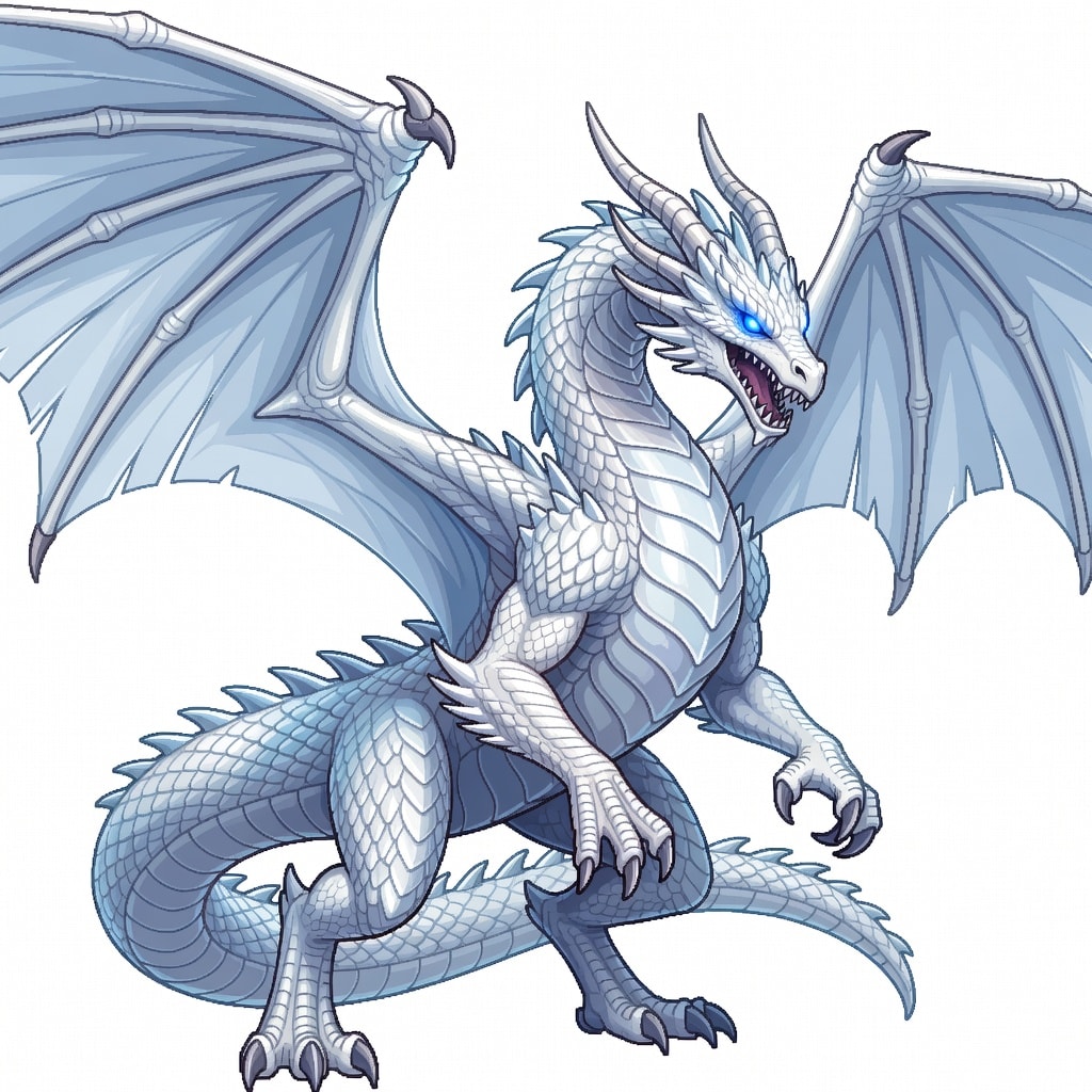 Dragao Branco - White Dragon Pixel Sprite
